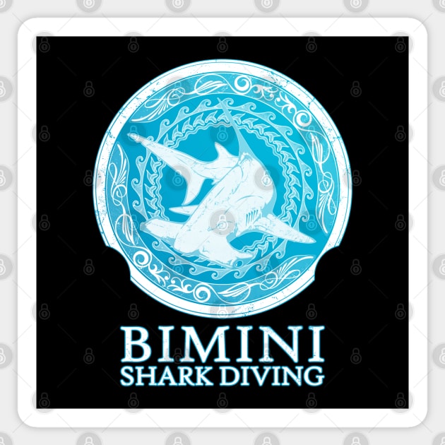 Hammerhead Shark Diving Bimini Sticker by NicGrayTees